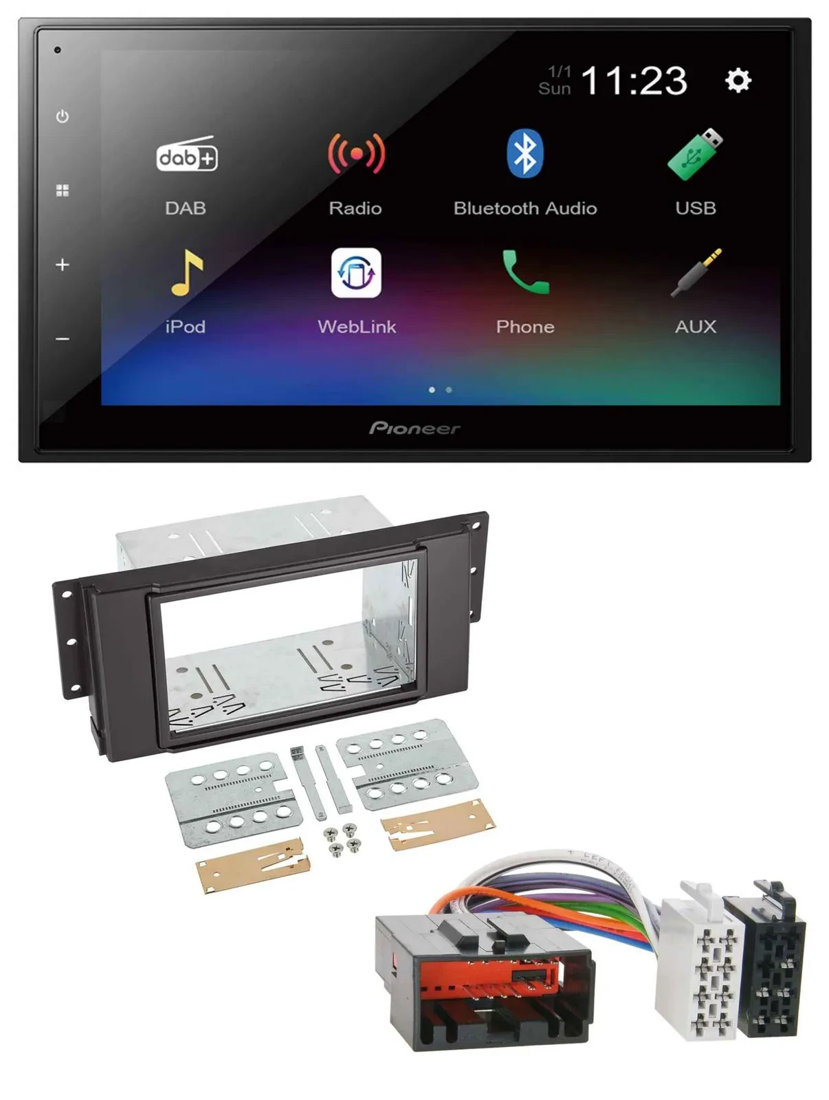 Pioneer USB Bluetooth DAB 2DIN MP3 Autoradio für LandRover Free Lander 2007-2010