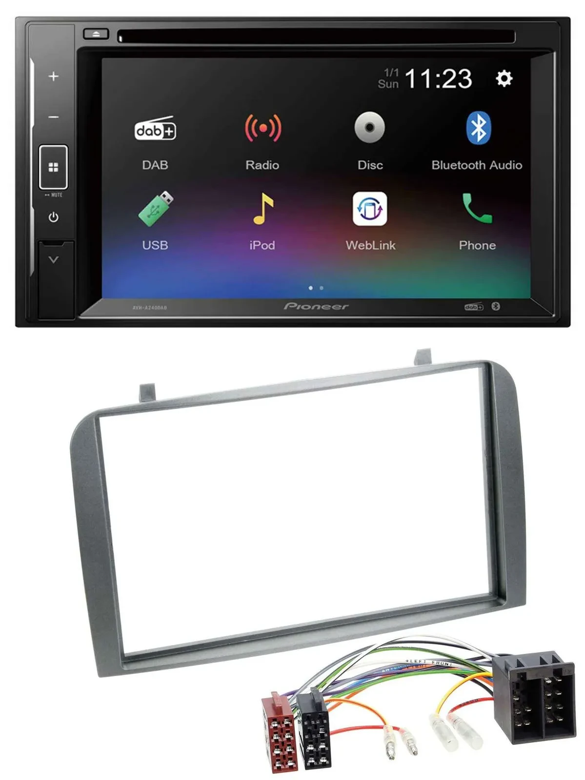 Автомагнитола Pioneer 2DIN Bluetooth USB MP3 DAB DVD для Alfa Romeo GT/147 (2000–2010)