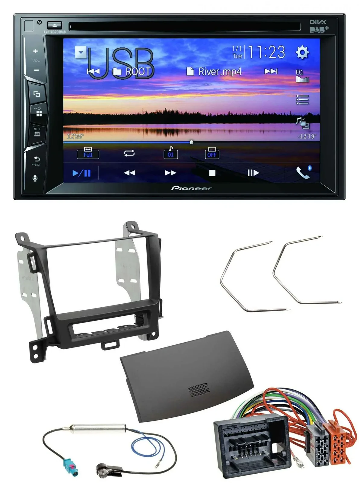 Pioneer Bluetooth 2DIN USB DVD DAB MP3 Autoradio für Opel Zafira ab 12 jet black