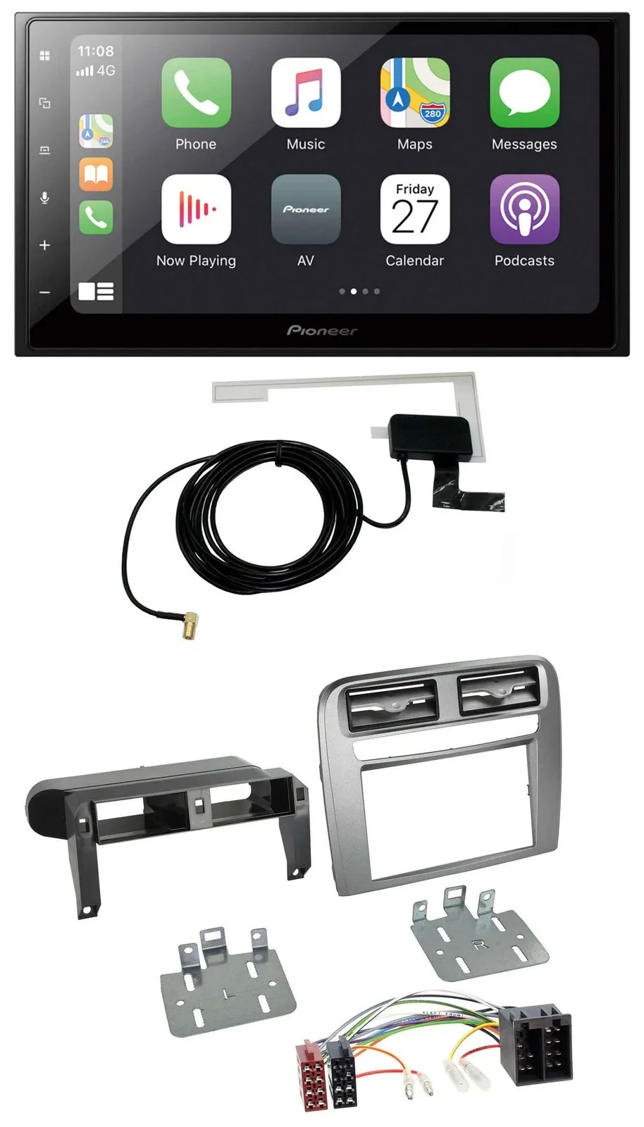 Pioneer USB MP3 2DIN Bluetooth DAB Autoradio für Fiat Grande Punto 05-09 anthraz