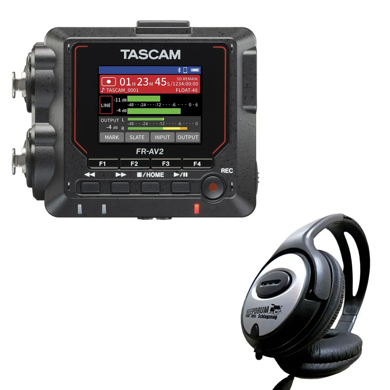 Рекордер Tascam FR-AV2 с наушниками