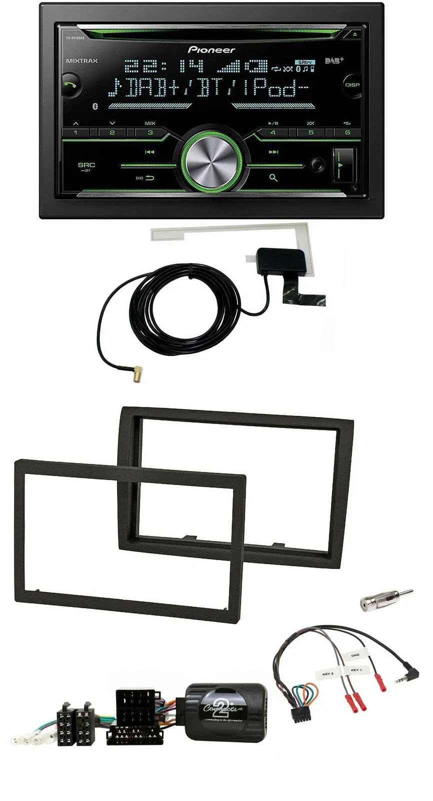 Автомагнитола для Fiat Ducato Pioneer 2DIN, CD, USB, Bluetooth, DAB, поддержка кнопок на руле