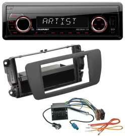 Blaupunkt SD USB 1DIN MP3 AUX Autoradio für Seat Ibiza (ab 12) - tuam grey
