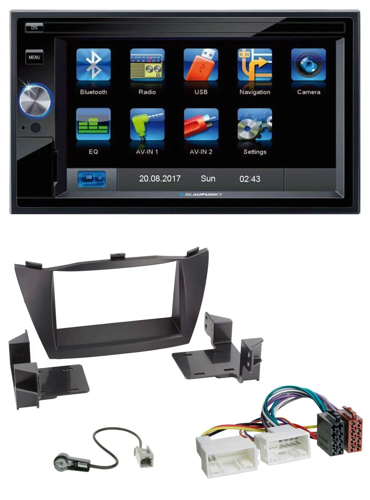 Автомагнитола Blaupunkt 2DIN, Bluetooth, USB, SD, AUX для Hyundai Tucson (2010–2015)