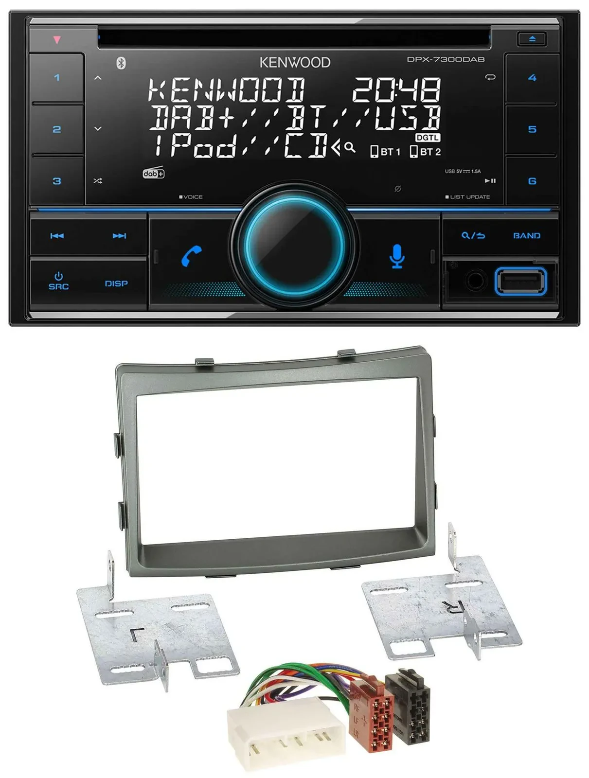 Kenwood CD 2DIN DAB USB MP3 Bluetooth Autoradio für SSangYong Rodius ab 2013
