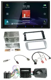 JVC USB Bluetooth 2DIN DAB Lenkrad Autoradio für Ford Mondeo S-Max Profi silber