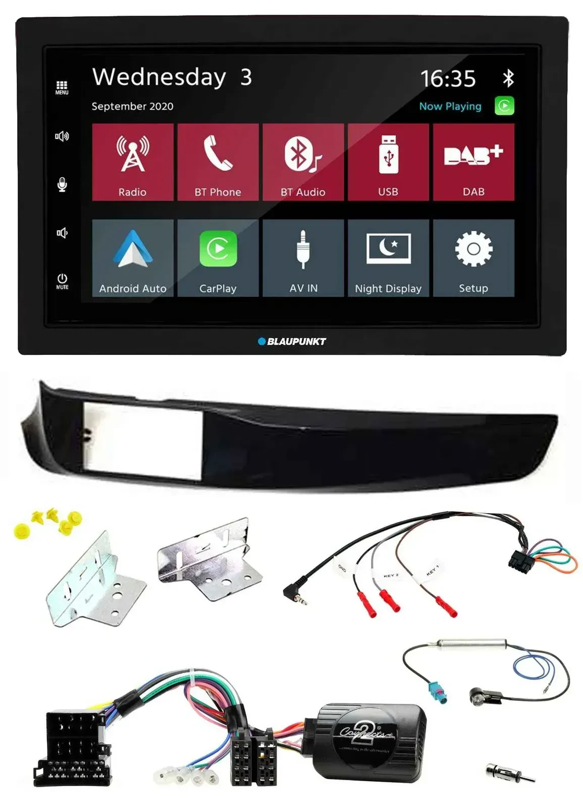 Blaupunkt DAB Bluetooth USB Lenkrad 2DIN Autoradio für Alfa Giulietta 940 10-14