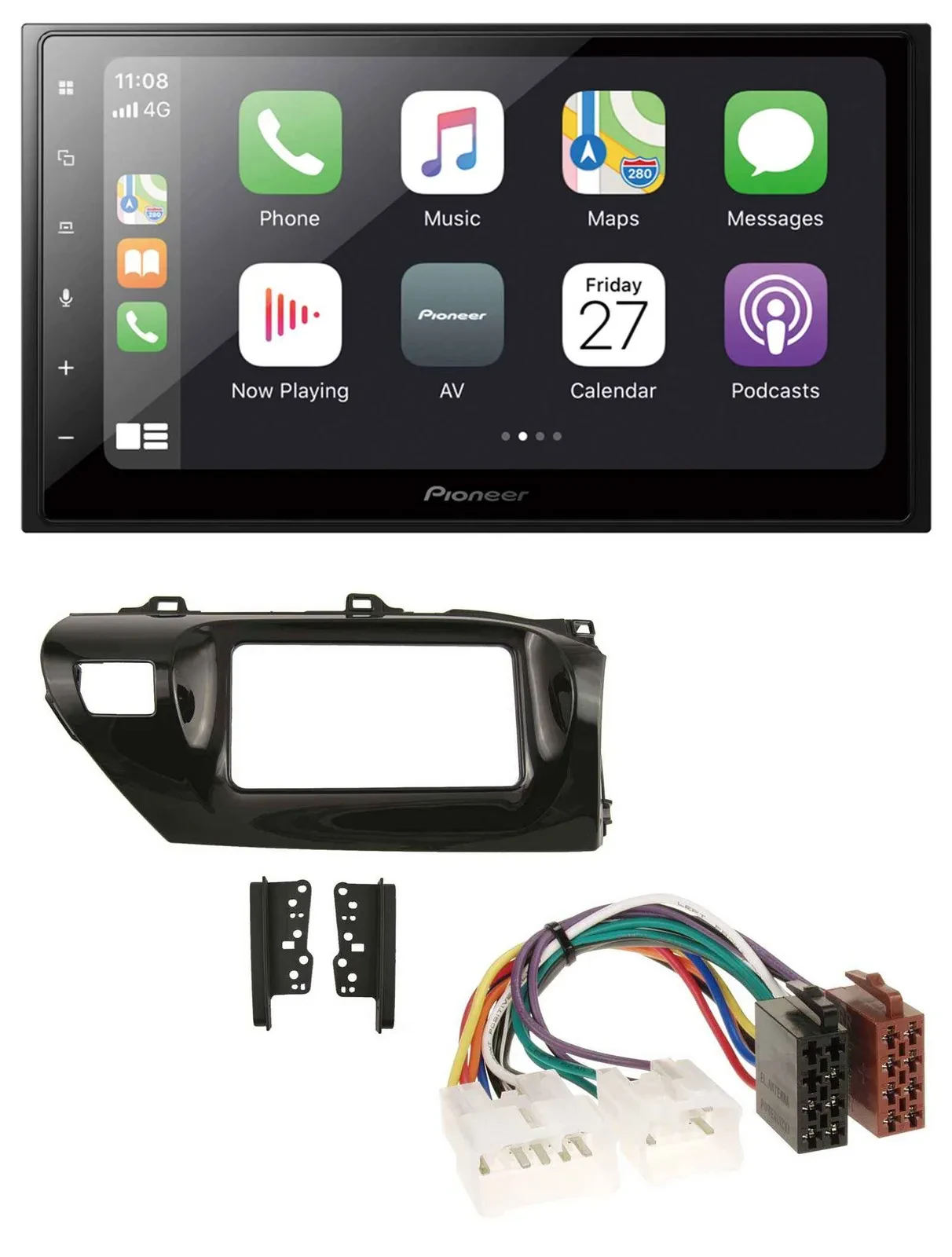 Автомагнитола Pioneer 2DIN MP3 Bluetooth DAB USB для Toyota Hilux (2015–2020)