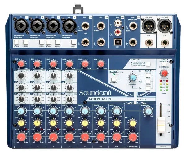 Soundcraft Notepad-12FX 12-Channel Analog Mixer w/ USB I/O and Lexicon Effects