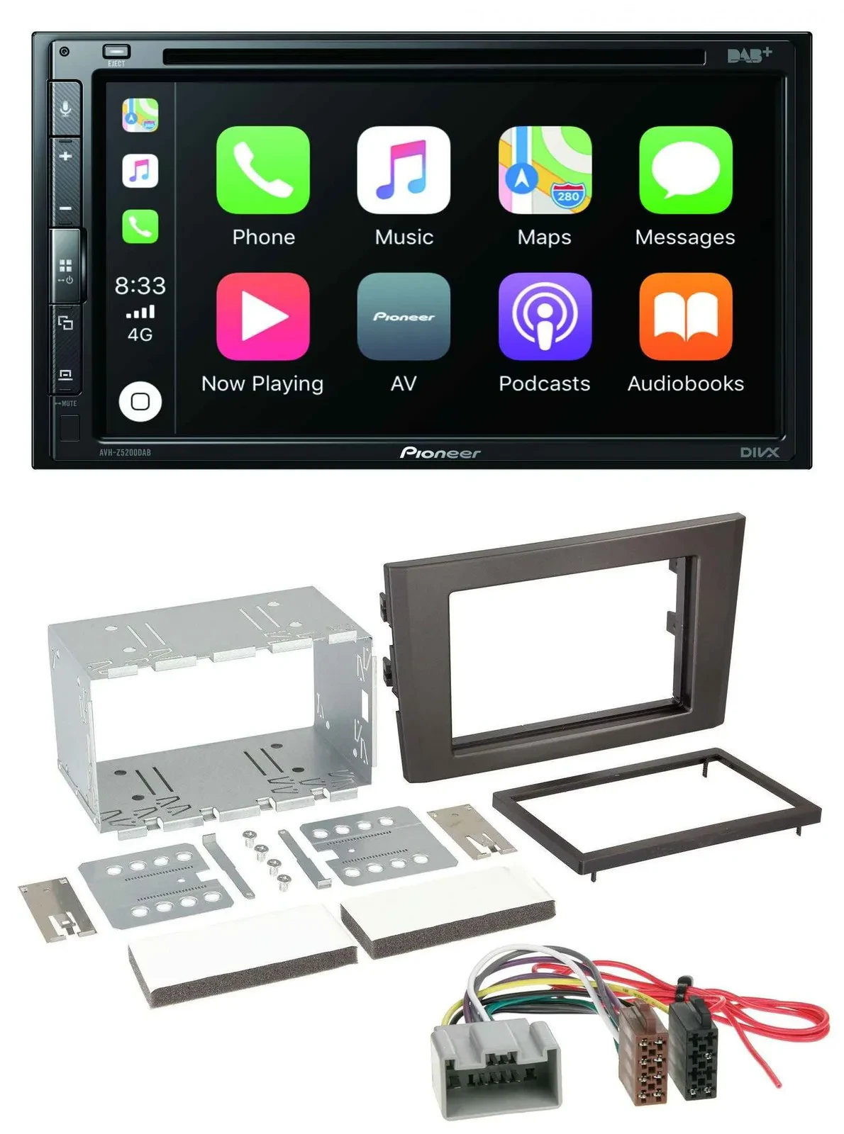 Pioneer DVD 2DIN MP3 DAB Bluetooth USB Autoradio für Volvo XC 90 02-14 14 Pin