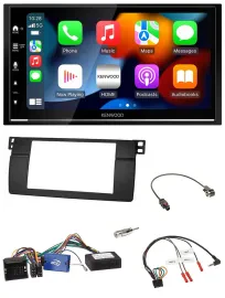Kenwood DAB USB Bluetooth 2DIN Lenkrad Autoradio für BMW 3er 2002-2006 E46 schwa