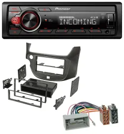 Pioneer Bluetooth USB DAB MP3 Autoradio für Honda Jazz (ab 2009) dunkelgrau