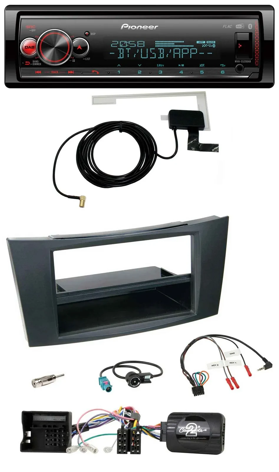 Автомагнитола Pioneer Bluetooth DAB USB для Mercedes E‑Class W211 2002–2008 с управлением с руля