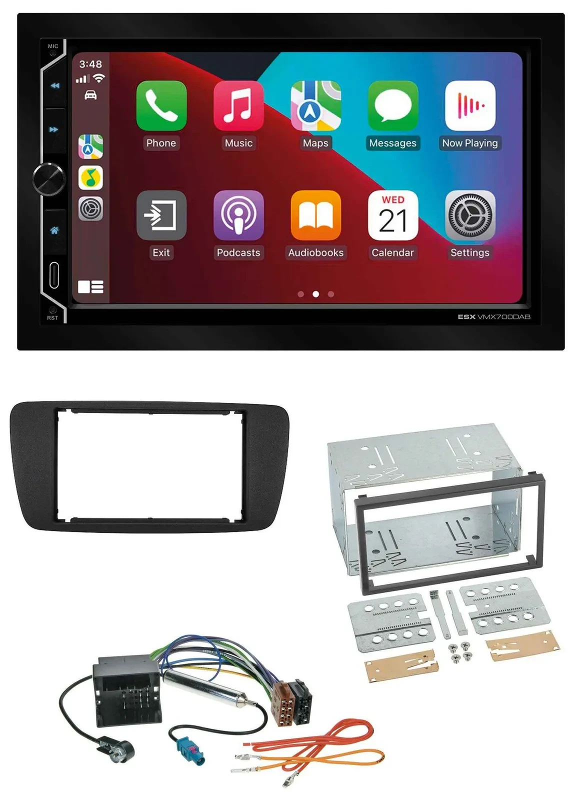 ESX 2DIN DAB USB MP3 Bluetooth Autoradio für Seat Ibiza ab 08 nitschwarz