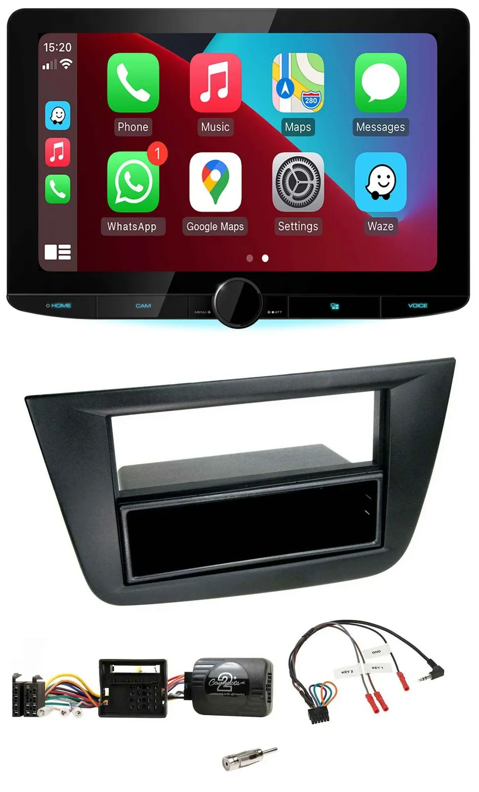 Kenwood Lenkrad USB DAB Bluetooth Autoradio für Seat Altea Toledo 2004-2009 schw