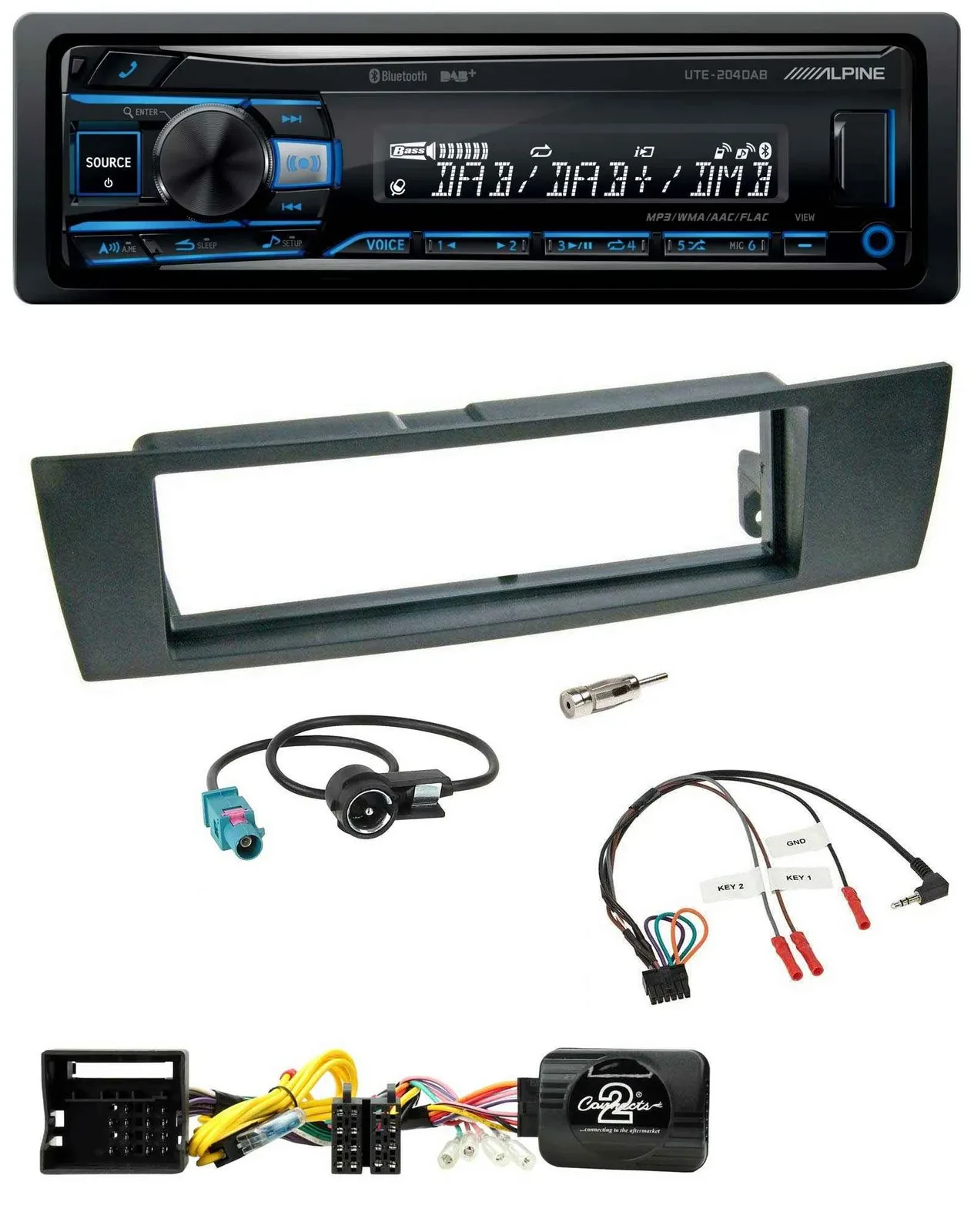Alpine USB Bluetooth DAB Lenkrad Autoradio für BMW 1er E87 3er E90-3 X1 E84