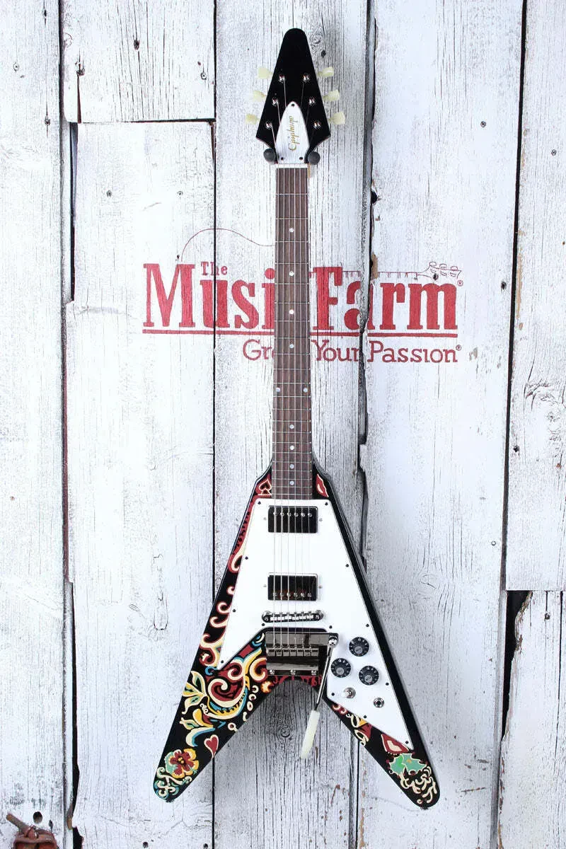 Электрогитара Epiphone Jimi Hendrix Love Drops Flying V Ebony