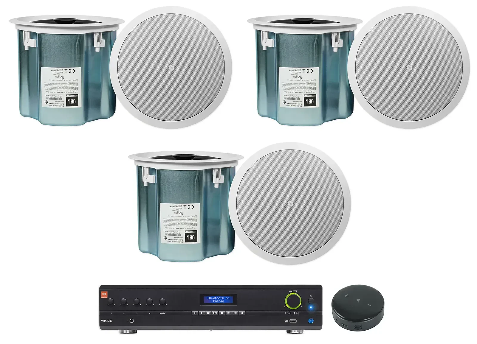 Потолочная акустика JBL Control 18C/T White с усилителем (6 штук)