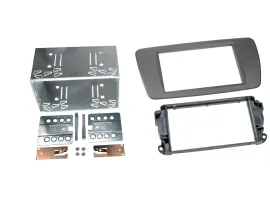 Radioblende Set Doppel DIN Autoradio für Seat Ibiza 2008-2015 conemaragrau