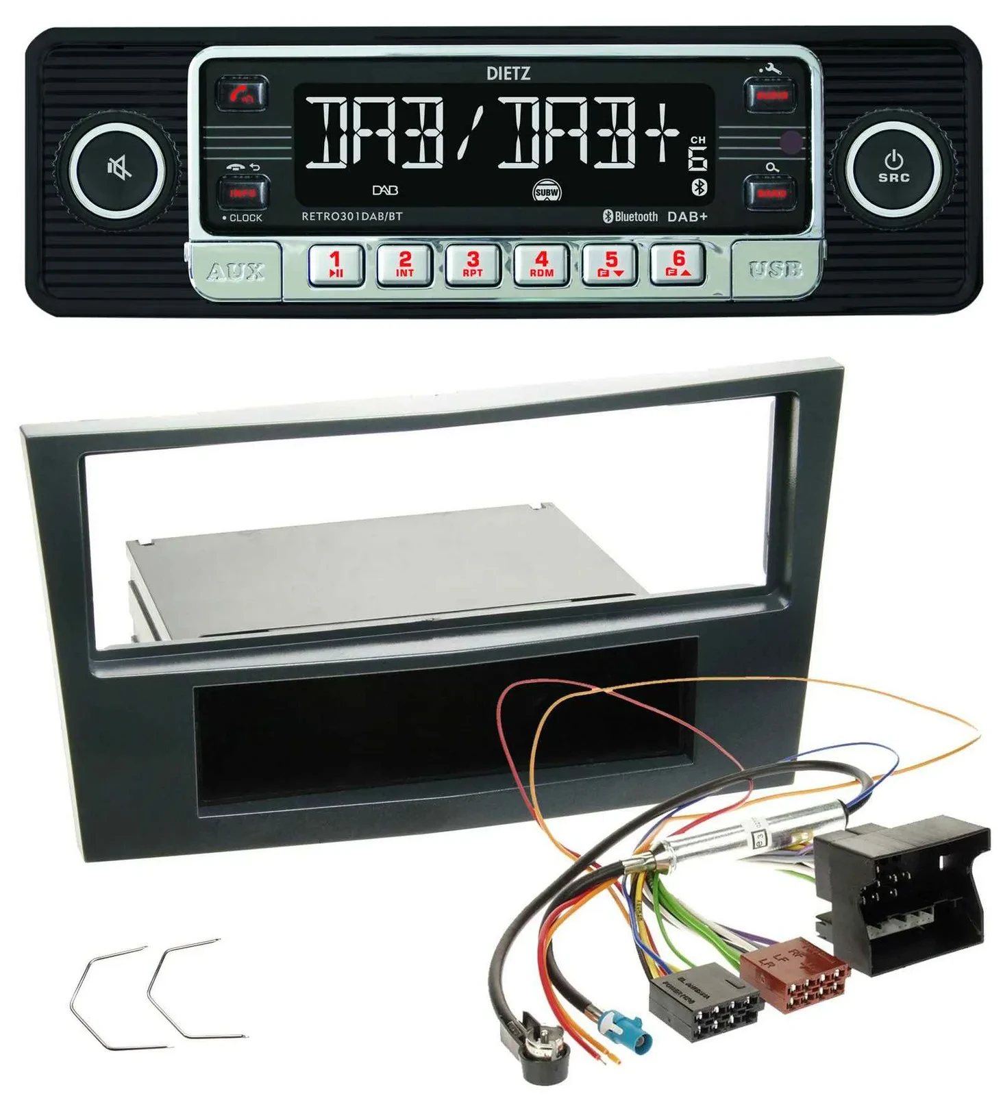 Автомагнитола Dietz USB, DAB, MP3, Bluetooth для Opel Corsa D (с 2005), черный Stealth