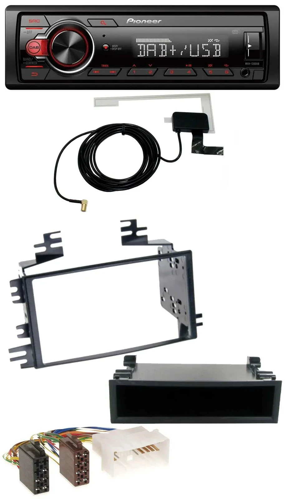 Pioneer 1DIN MP3 DAB USB AUX Autoradio für Kia Rio Hyundai Accent 2006-2011