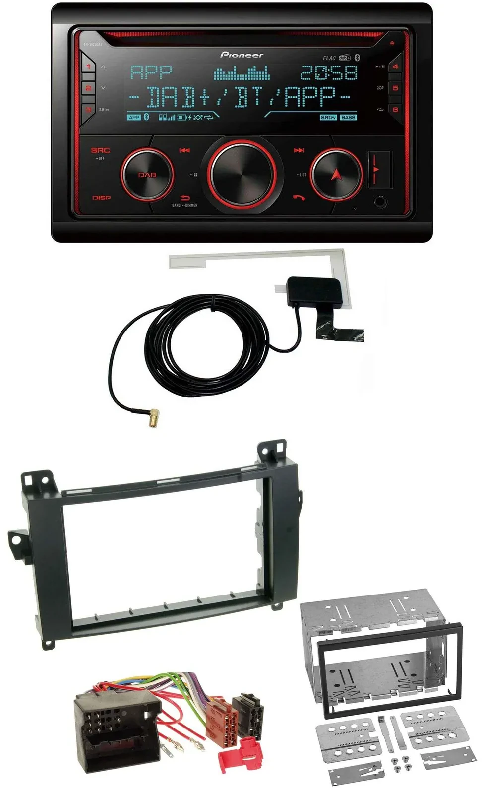 Pioneer 2DIN MP3 DAB USB CD Bluetooth Autoradio für Mercedes B-Klasse T245 05-11