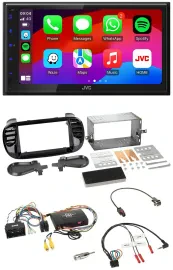 JVC Bluetooth USB Lenkrad 2DIN DAB Autoradio für Fiat 500 2014-2015 schwarz