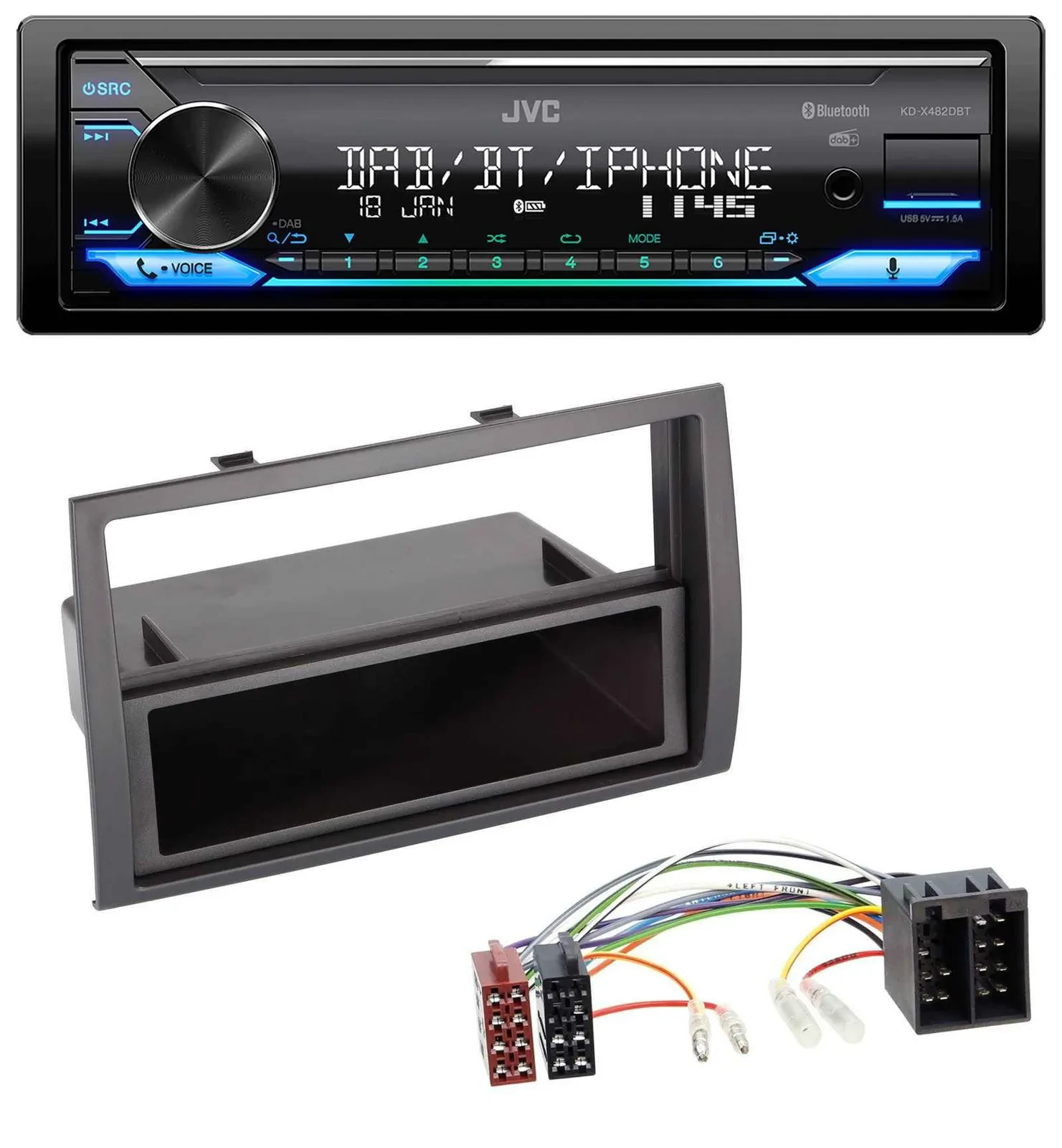 JVC Bluetooth DAB USB MP3 Autoradio für Citroen Jumper Peugeot Boxer Fiat Ducato