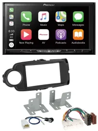 Автомагнитола для Toyota Yaris Pioneer 2-DIN MP3 USB DAB DVD Bluetooth, черный