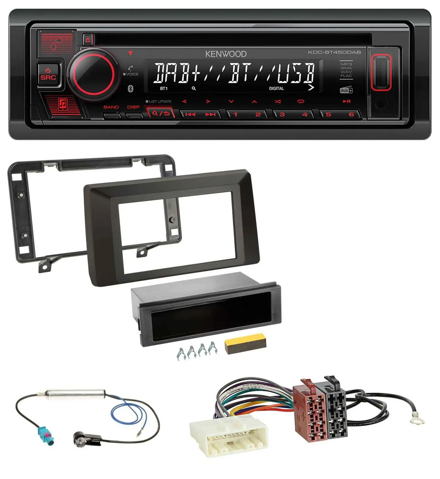 Kenwood MP3 CD USB Bluetooth DAB Autoradio für Dacia Duster (ab 2021)