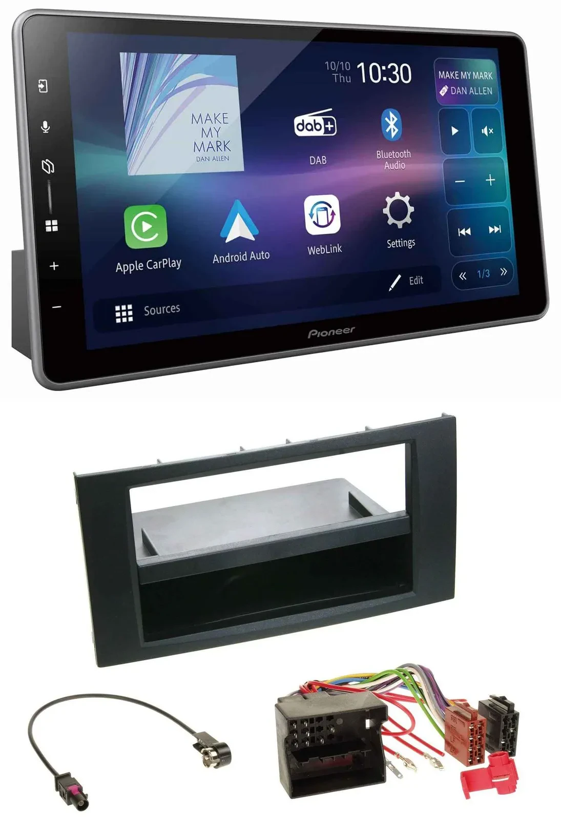 Автомагнитола Pioneer Bluetooth USB DAB MP3 для Ford Fusion/Transit/Kuga 2005–2012 черная