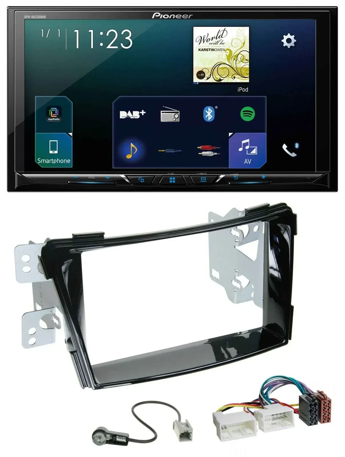 Автомагнитола для Hyundai i40 (VF, с 2011) Pioneer 2-DIN, DAB, Bluetooth, USB, черный (рояльный лак)