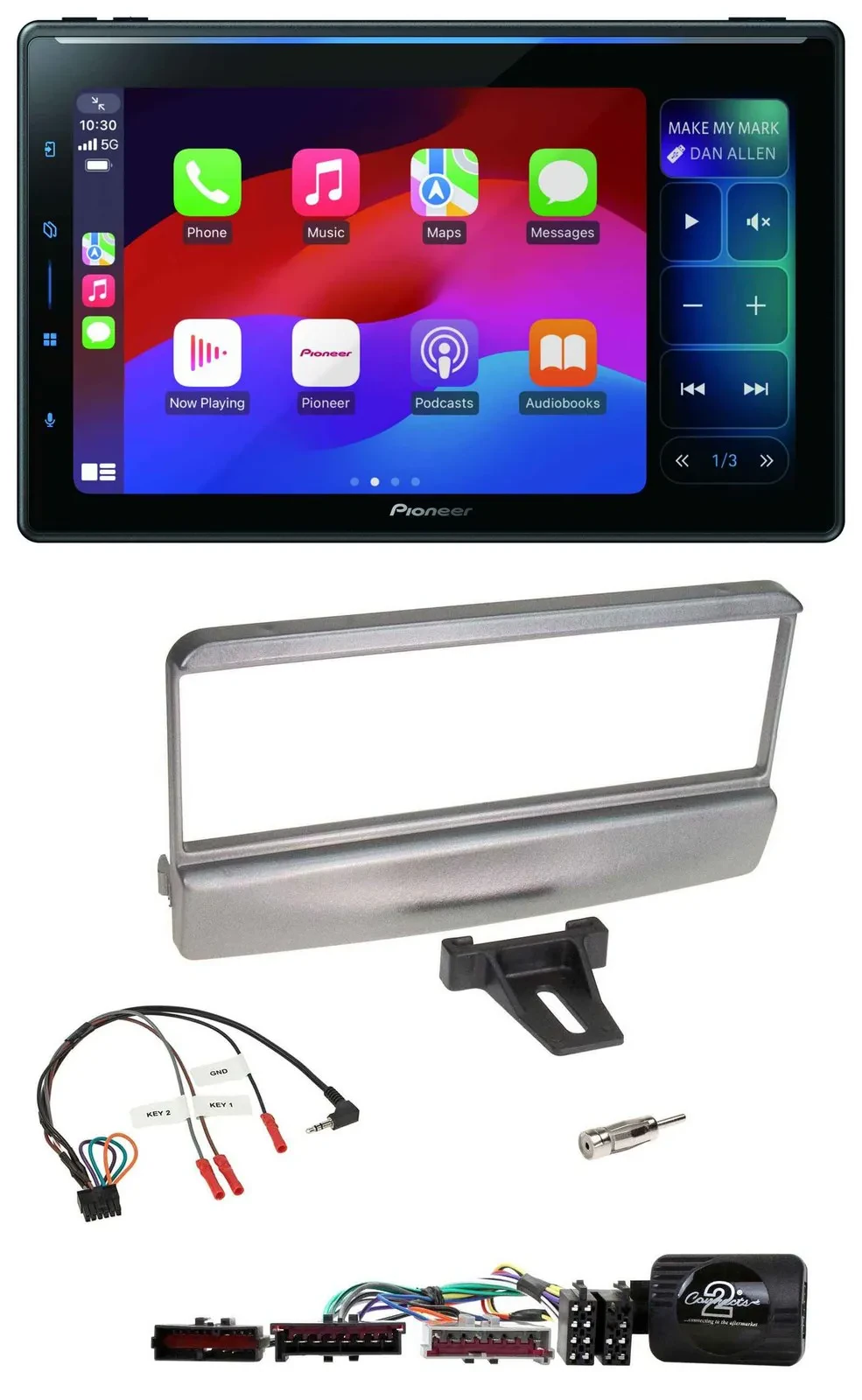 Pioneer Bluetooth DAB Lenkrad USB Autoradio für Ford Mondeo 2000-2002 silber