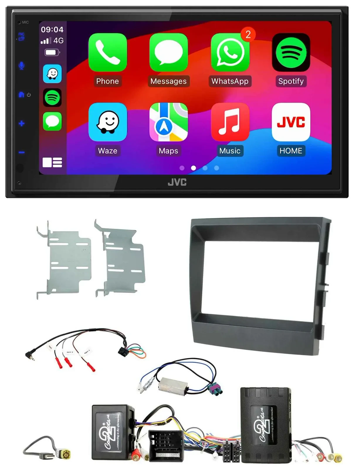 JVC Bluetooth 2DIN Lenkrad DAB USB Autoradio für Porsche Panamera Soundsystem In