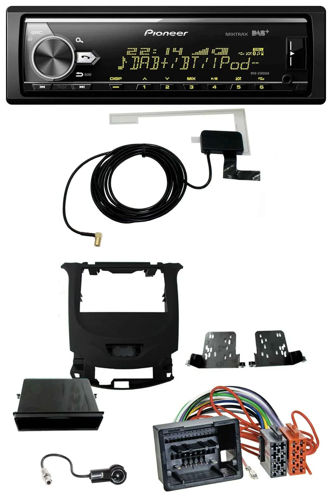 Pioneer Bluetooth DAB USB MP3 Autoradio für Chevrolet Cruze ab 2016 Klavierlack/