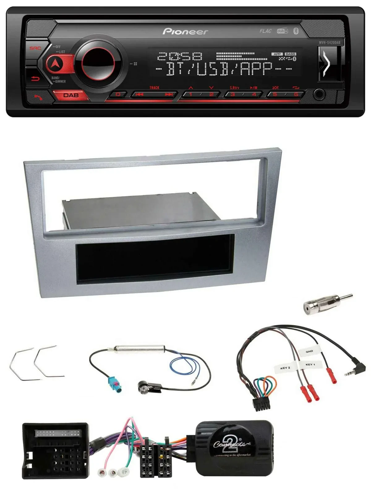 Pioneer Lenkrad USB DAB Bluetooth Autoradio für Opel Astra H Zafira B Corsa D ma