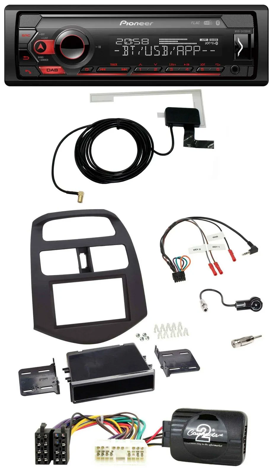 Pioneer DAB USB Lenkrad Bluetooth Autoradio für Chevrolet Spark KLM 2012-2013