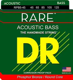 Струны для акустической бас-гитары DR Strings RARE DR RPB5-45, 45 - 125