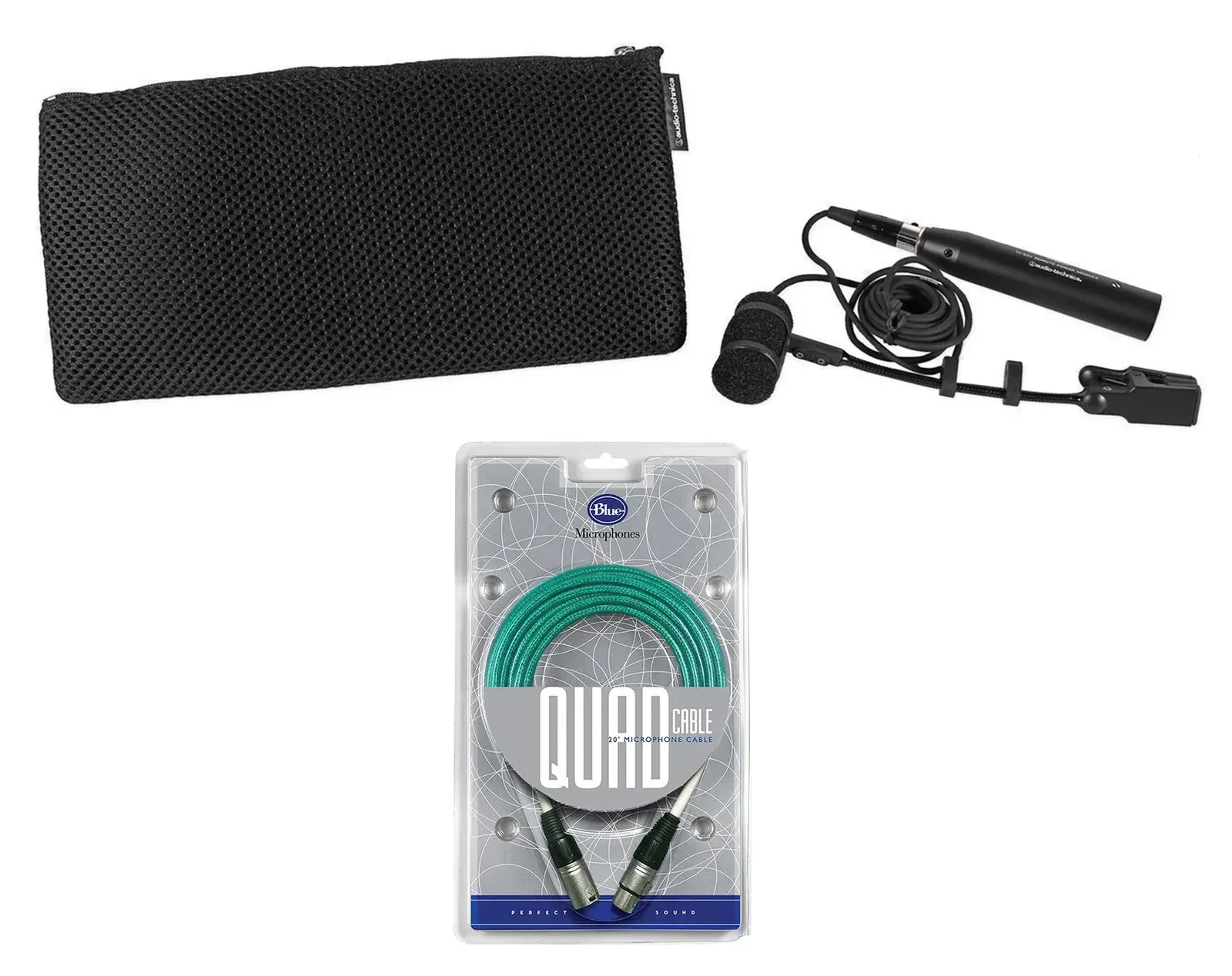 Audio Technica PRO 35 Cardioid Condenser Instrument Microphone+Blue XLR Cable