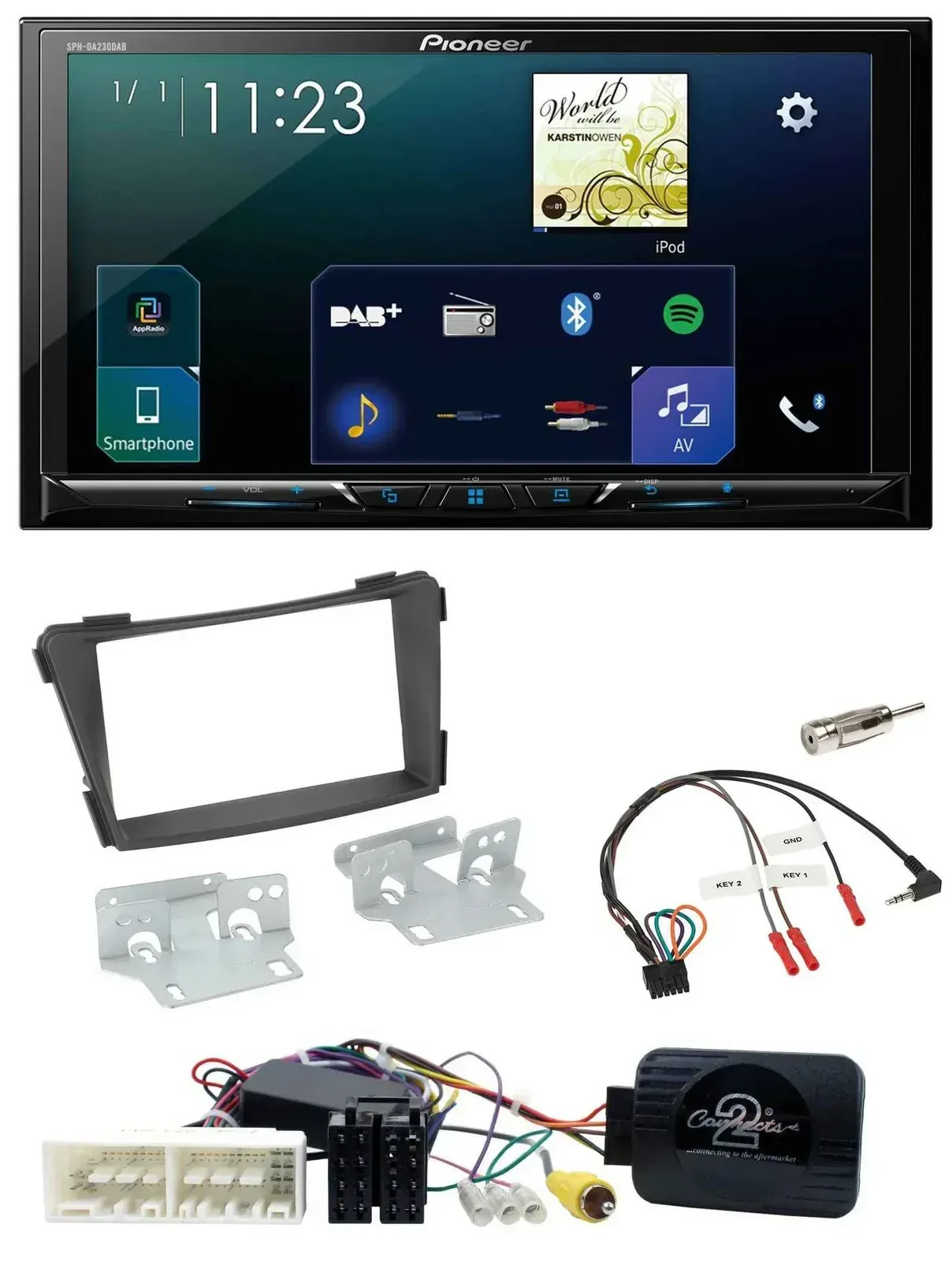 Автомагнитола для Hyundai i40 (VF, с 2016) Pioneer 2DIN, Bluetooth, USB, DAB, чёрная