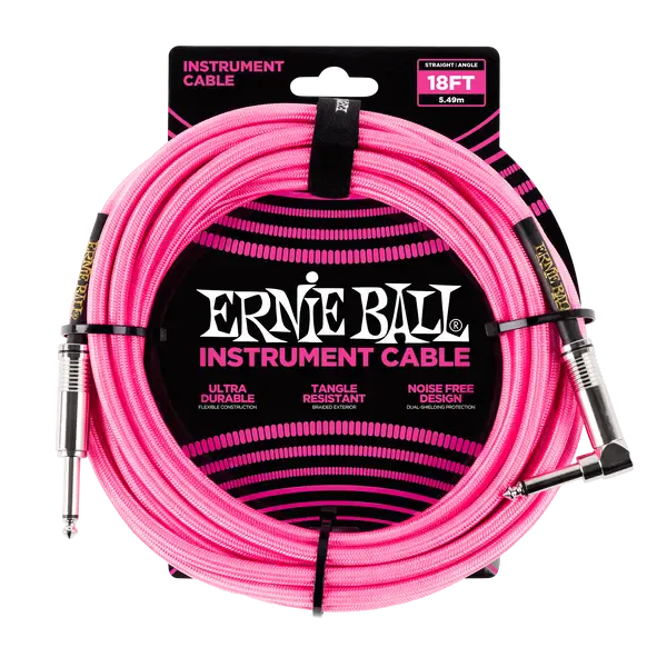 Инструментальный кабель Ernie Ball 6083 5.5м Braided Neon Pink