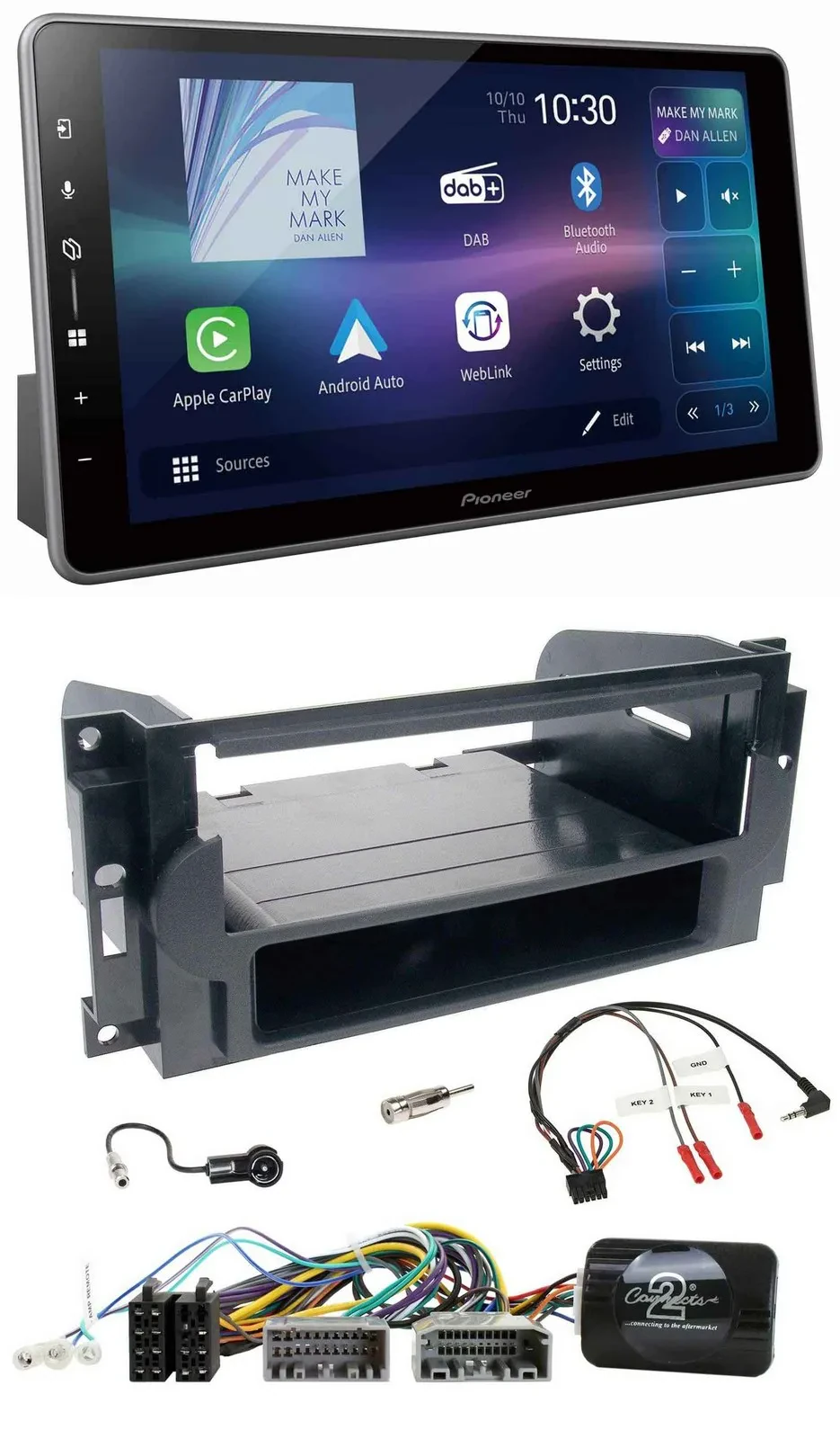 Pioneer Bluetooth USB DAB Lenkrad Autoradio für Dodge / Jeep