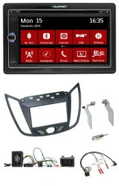 Автомагнитола для Ford C-Max Blaupunkt 2 DIN, Bluetooth, DAB, USB, DVD, серый, поддержка управления на руле