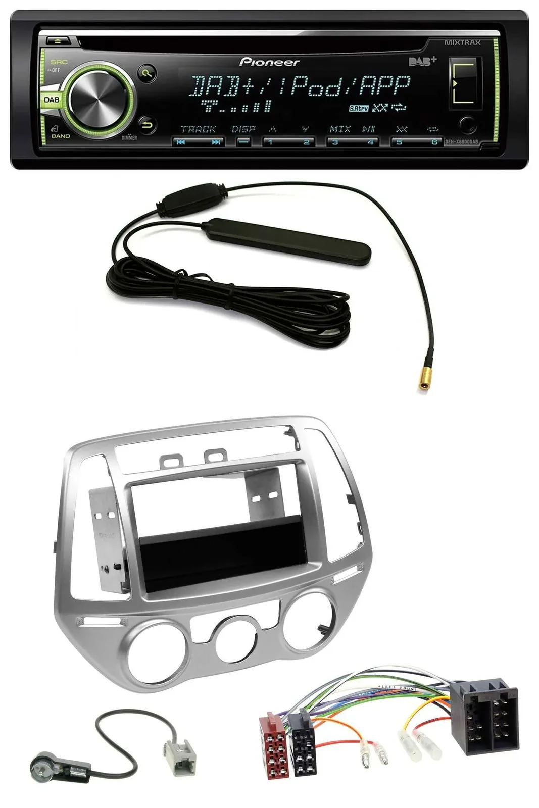 Pioneer MP3 USB CD DAB AUX Autoradio für Hyundai i20 (12-14) man. Klima