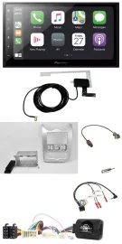 Pioneer USB Lenkrad 2DIN Bluetooth DAB Autoradio für Dacia ab 2012 hellsilber