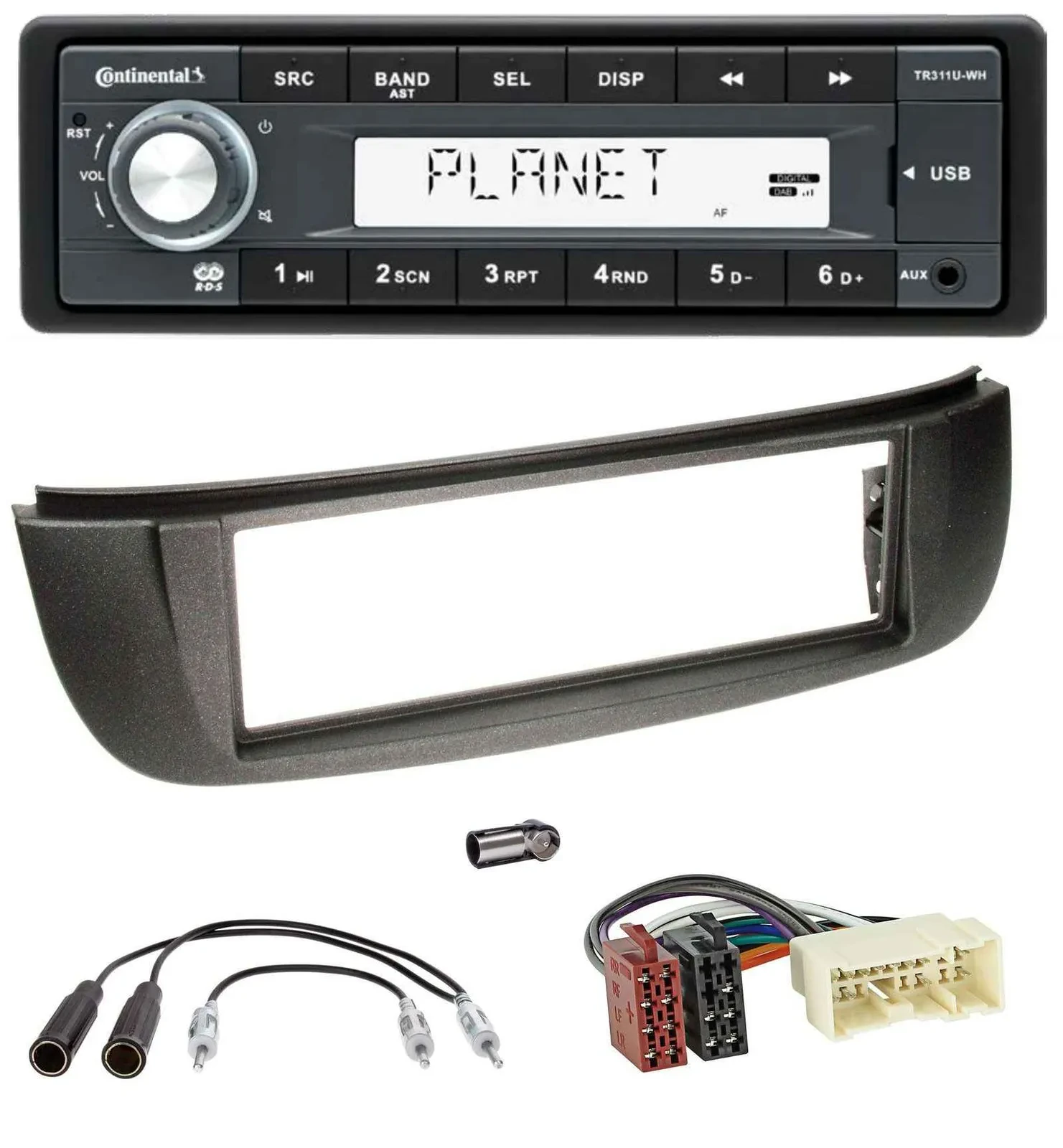 Continental USB MP3 AUX 1DIN Autoradio für Nissan Almera Tino (2001-2004)