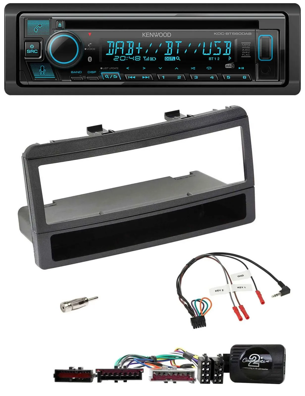 Kenwood Bluetooth DAB CD Lenkrad USB Autoradio für Ford Mondeo 00-02 schwarz Abl