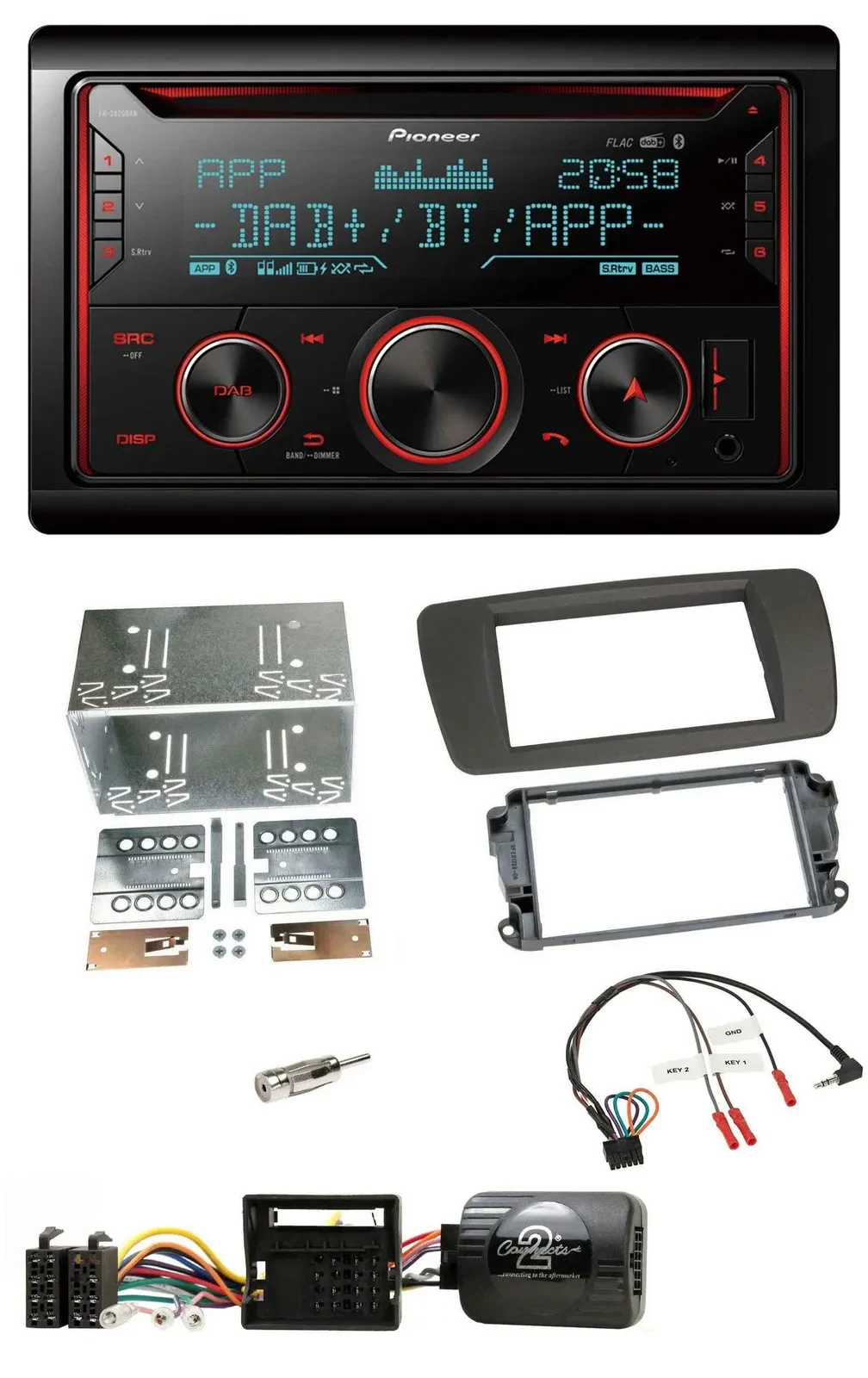 Pioneer 2DIN DAB Lenkrad Bluetooth USB CD Autoradio für Seat Ibiza ab 08 tuam-gr