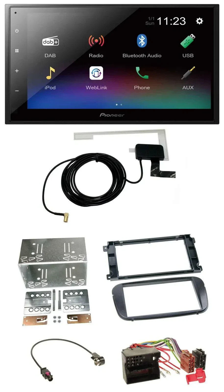 Автомагнитола Pioneer 2DIN, DAB, Bluetooth, USB, MP3, для Ford S-Max/Mondeo (с 2007)