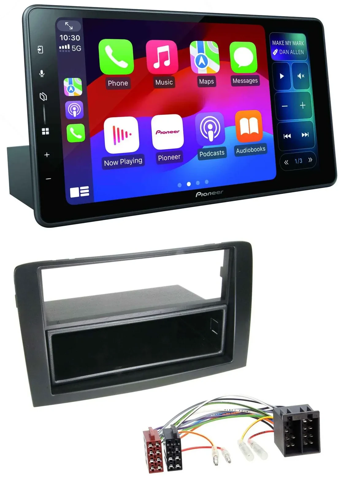 Pioneer Bluetooth DAB MP3 USB Autoradio für Fiat Idea (350 03-11) schwarz